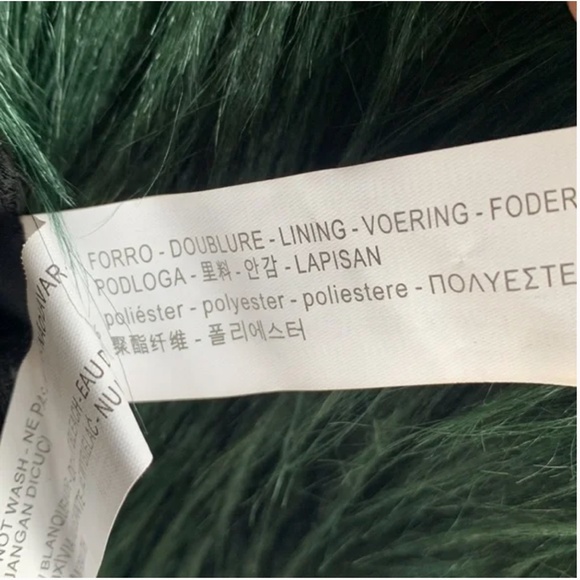 ZARA FAUX FUR SHAGGY GREEN JACKET COAT - Picture 6 of 6